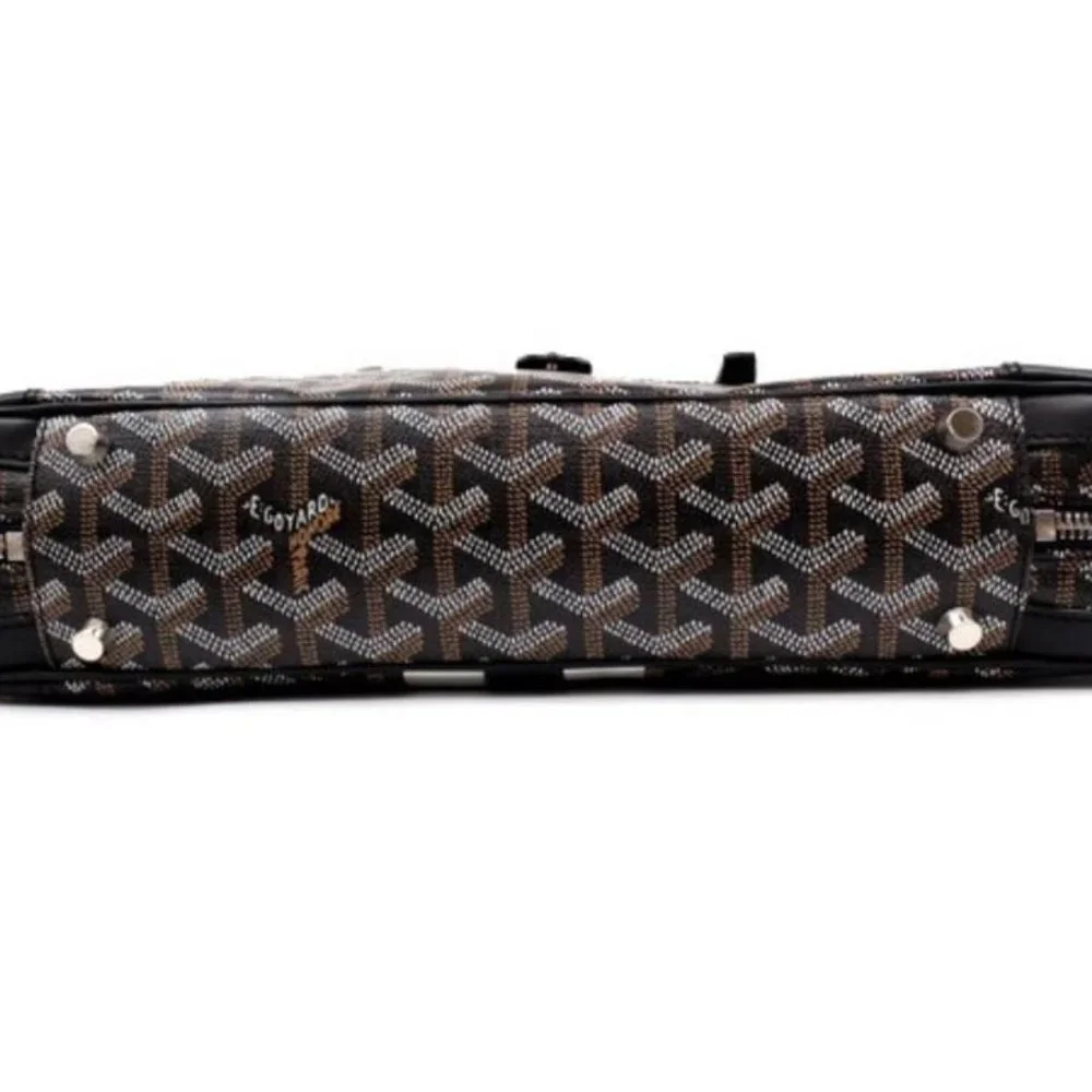 Goyard Black Chevron Goyardine Diplomat Briefcase